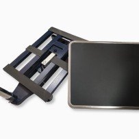 Detalle del sensor de carga y el plato con protección en vinilo de báscula BDcom Ares II