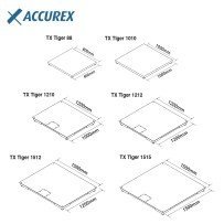 Plano dimensional de las plataformas accurex TX-Tiger