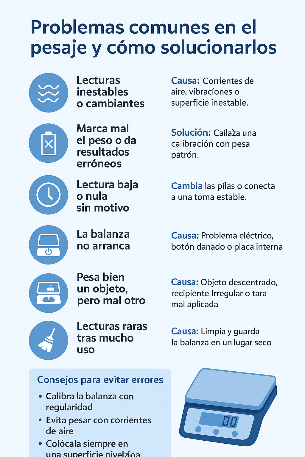 problemas comunes de las balanzas